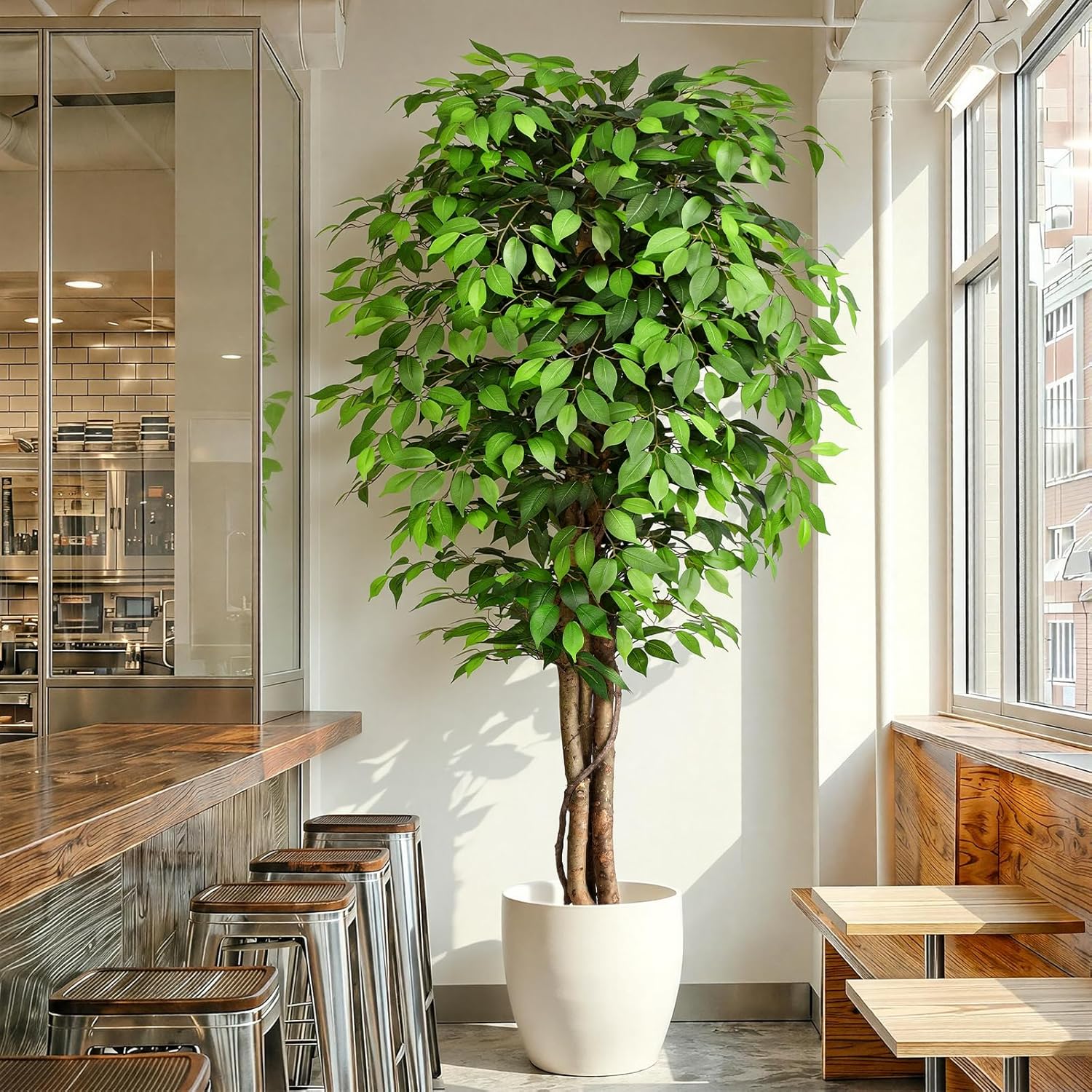 Lifelike Artificial Ficus Tree - Monstera Adansonii recension och pris